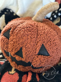 Orange Pumpkin Sherpa Pillow