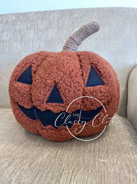 Orange Pumpkin Sherpa Pillow
