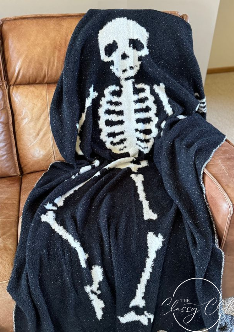 Black Skeleton Luxe Blanket