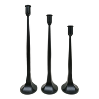 Cast Iron Taper Candle Holders, Set of 3