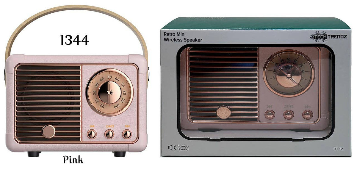 Vintage Bluetooth Speaker: Pink