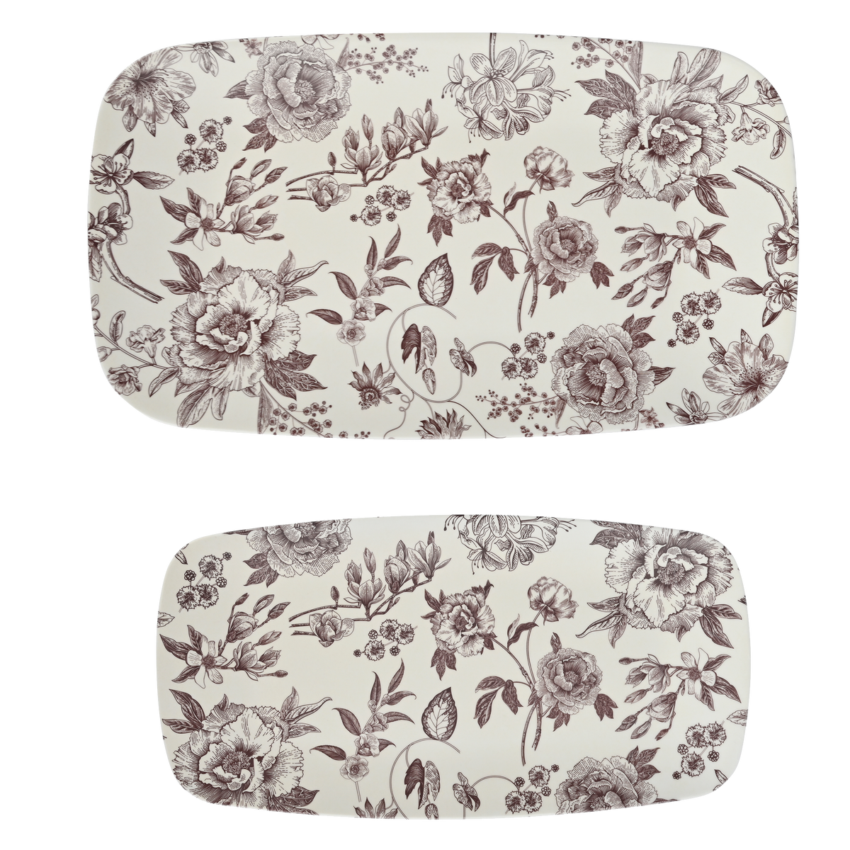 *NEW* Brown Delft Stacking Melamine Tray - Set of 2