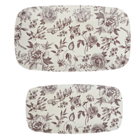 *NEW* Brown Delft Stacking Melamine Tray - Set of 2