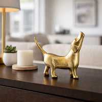 Gold Metal Modern Howling Dog