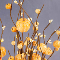 17" Fall Faux Pumpkin and Mixed Berry Stem - Select Color: Off-White