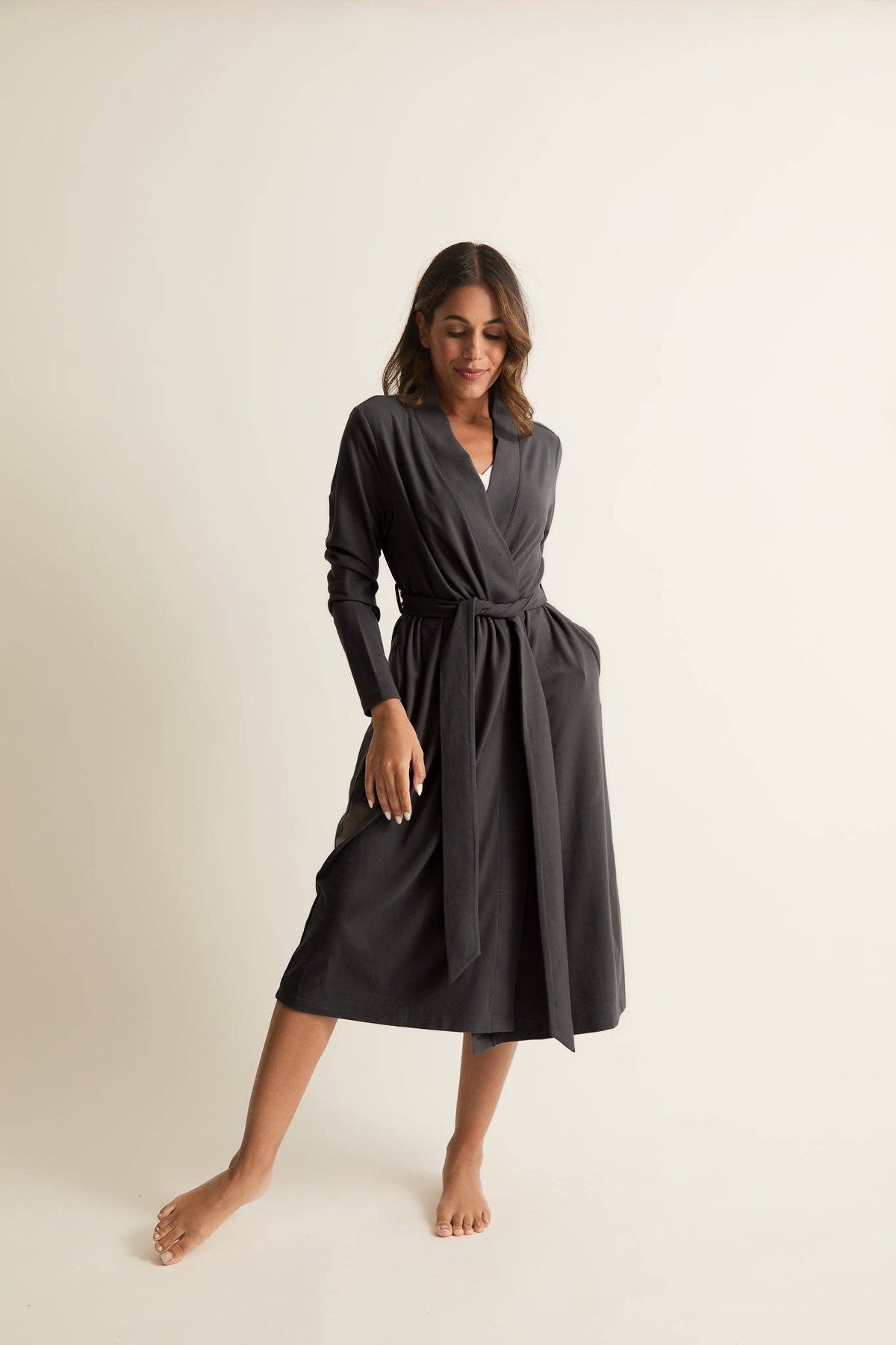 Soft Lounge Robe: Charcoal / Small/Medium