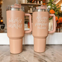 Fall Mug With Lid, Autumn Leaves + Pumpkins Please 40oz Mug: Hocus Pocus