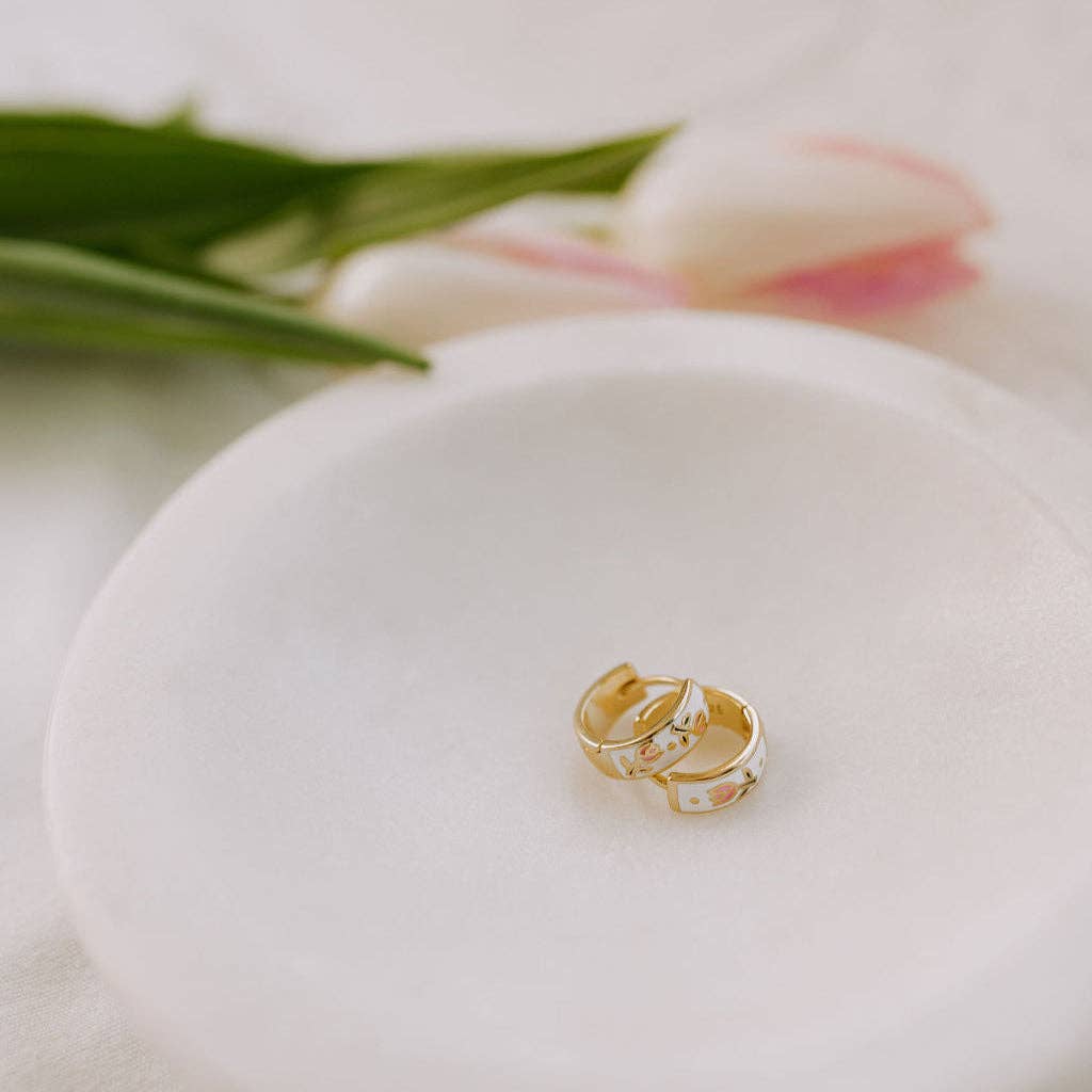 Eloise Tea Cup Hoops: Gold