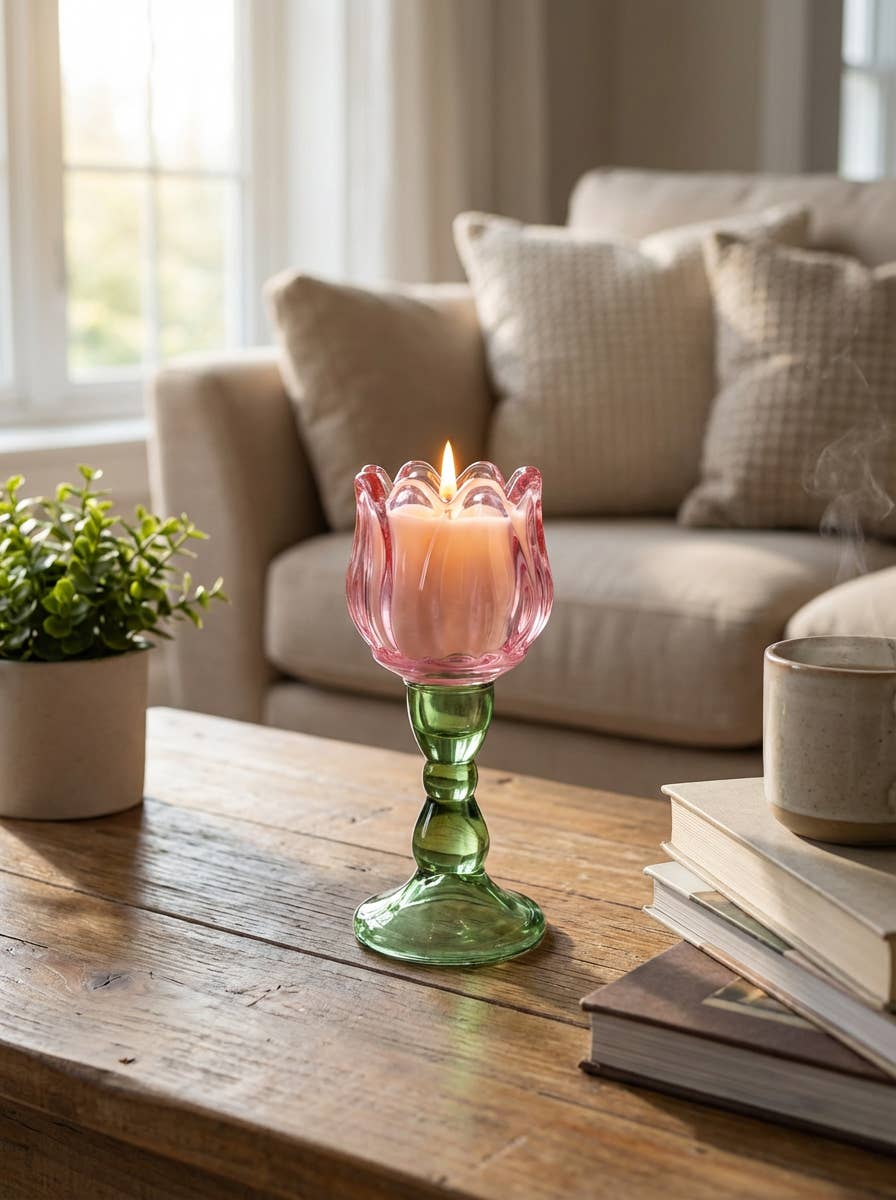 Wine Glass Candle Vanilla Cloud Scent