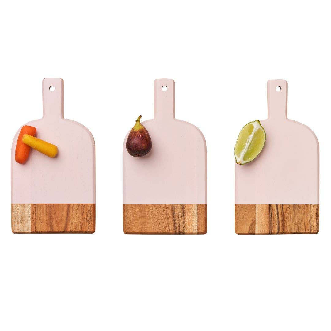 Acacia Heirloom Mini Cheese Board Set of 3 - Pink