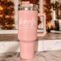 Fall Mug With Lid, Autumn Leaves + Pumpkins Please 40oz Mug: Sweater Weather-Off White