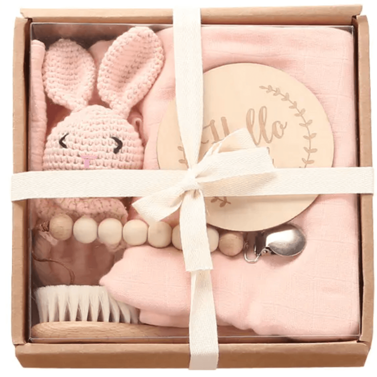 Welcome Baby Gift Box - Charming 6-Piece Set for Newborns: White