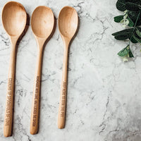 Sarcastic Kitchen Decor | Spoon Rest + Wooden Spoon Gift Set: Mom's Kitchen-BLACK / Dark Wood