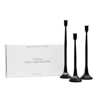 Cast Iron Taper Candle Holders, Set of 3