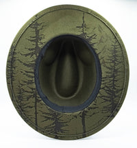 Vegan Pine Tree boho Brim Hat Adjustable