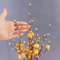 17" Fall Faux Pumpkin and Mixed Berry Stem - Select Color: Off-White