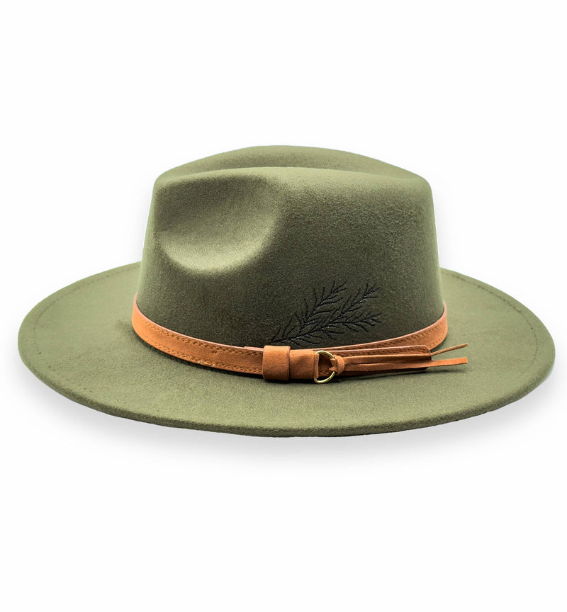 Vegan Pine Tree boho Brim Hat Adjustable