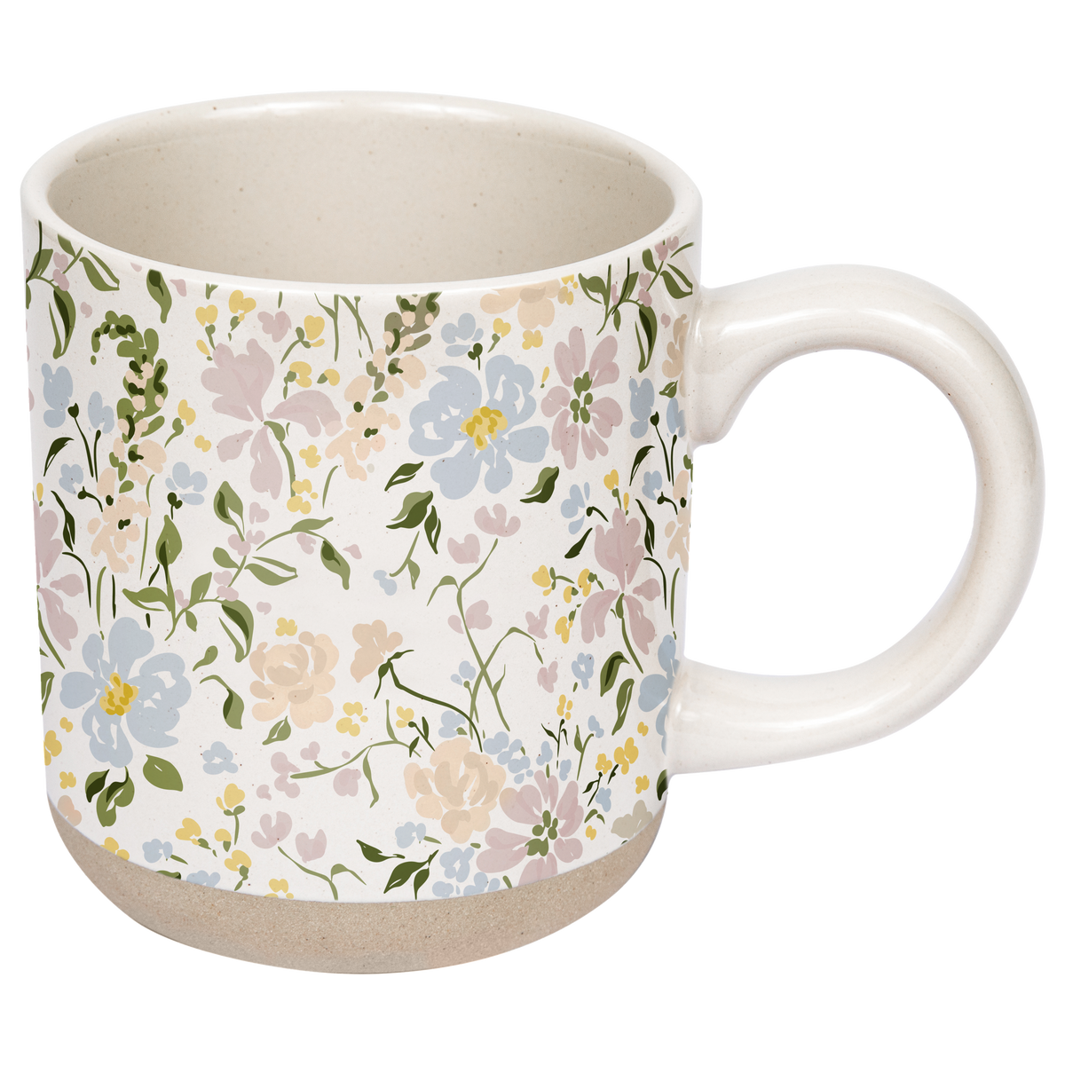 Floral Stoneware Coffee Mug
