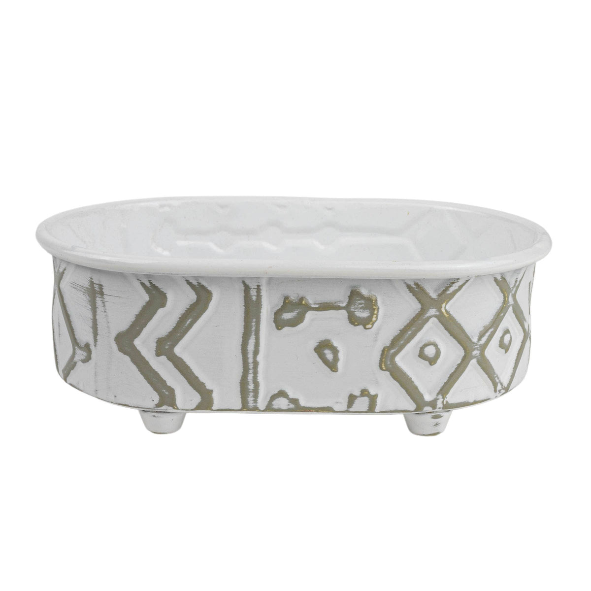 Gray Washed Mini Planter Pot Soap Dish Metal