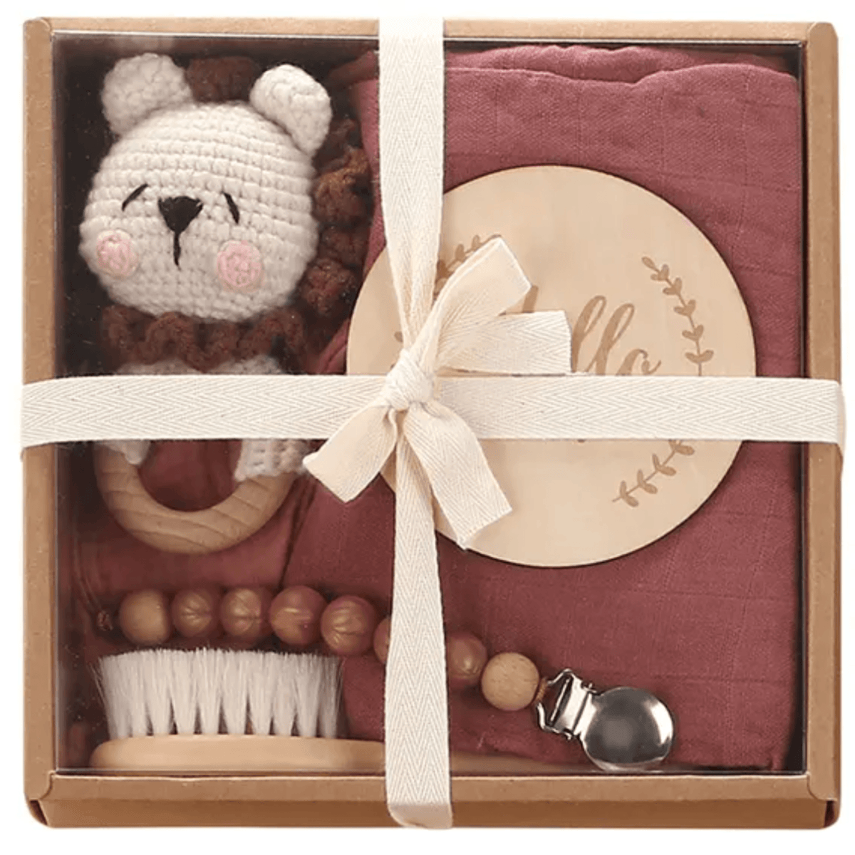 Welcome Baby Gift Box - Charming 6-Piece Set for Newborns: White