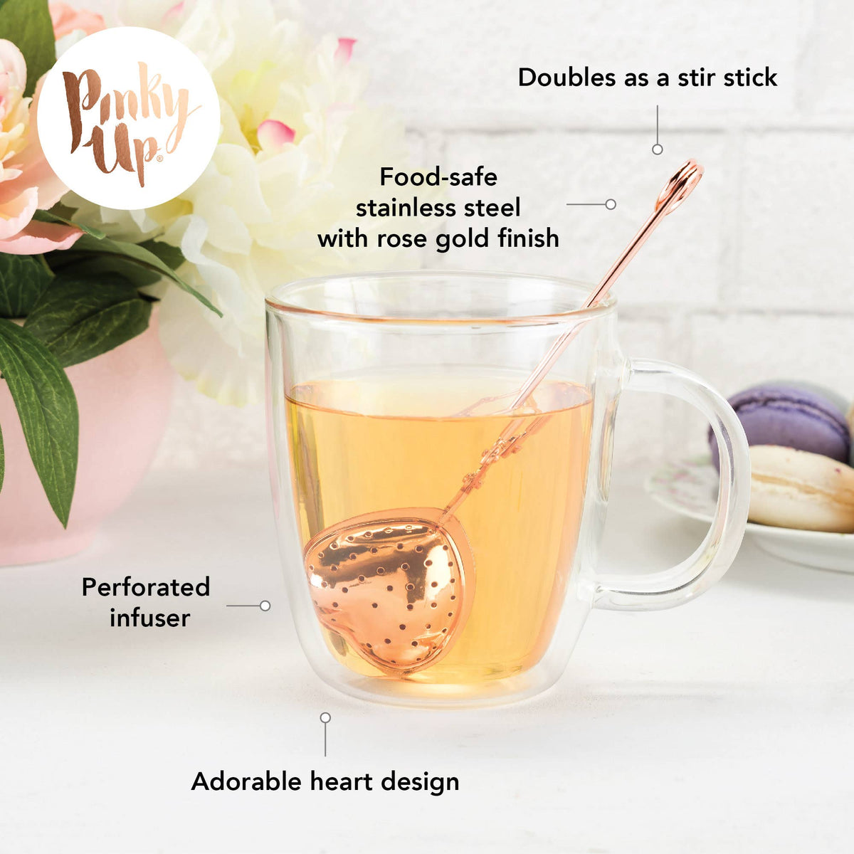 Rose Gold Plated Stainless Steel Tea Infuser Heart