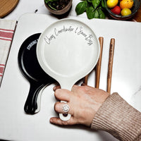 Sarcastic Kitchen Decor | Spoon Rest + Wooden Spoon Gift Set: Mom's Kitchen-BLACK / Dark Wood