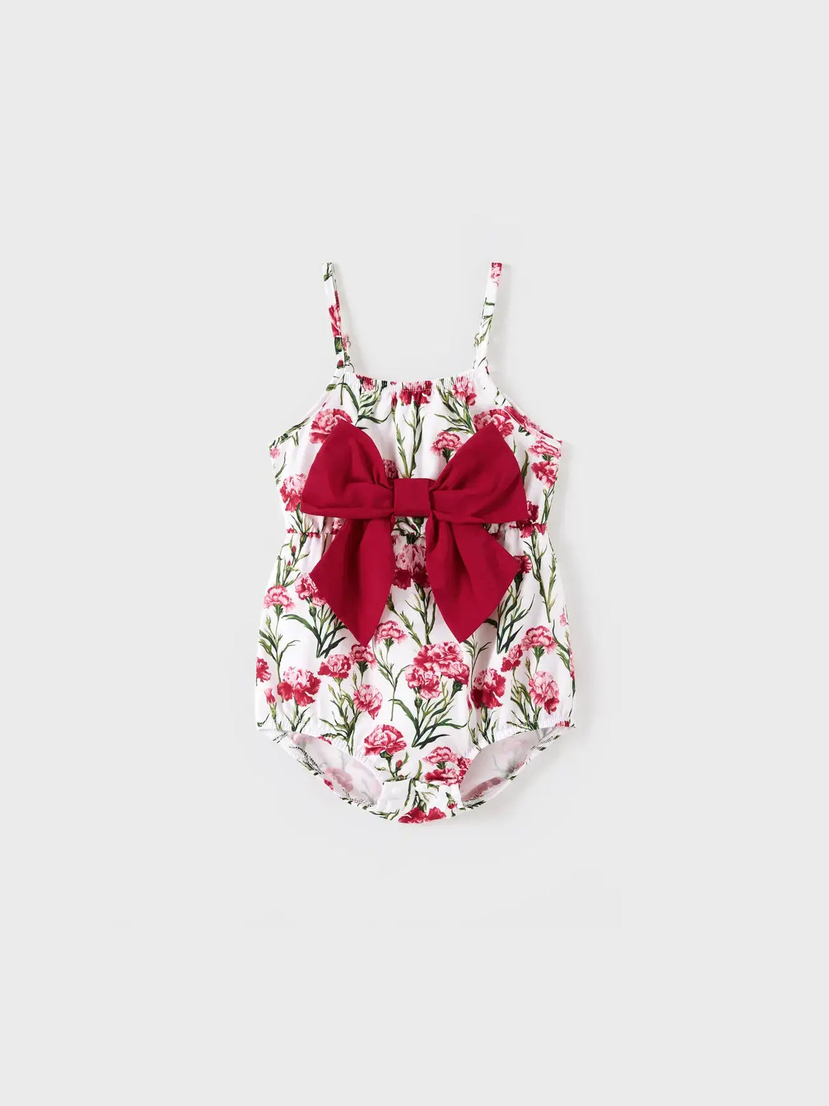 Baby Girl Sweet & Elegant Floral Print Bowknot Romper: 12-18 months