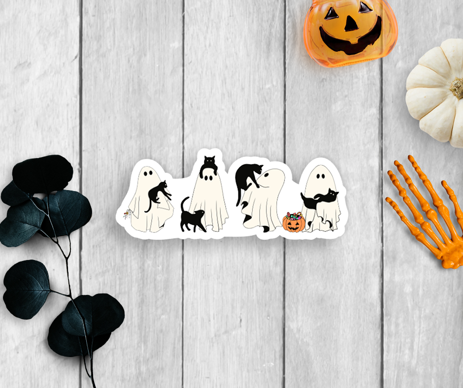 Cat Ghosts Vinyl Sticker