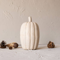 SALE - Moira Cream Paper Mache Pumpkin Fall Decor
