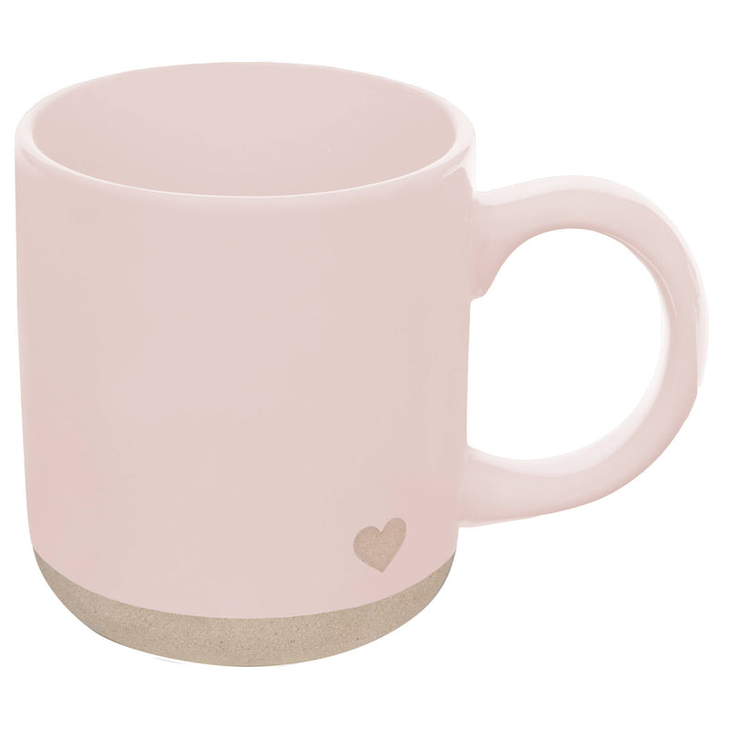 Heart Pink Stoneware Coffee Mug
