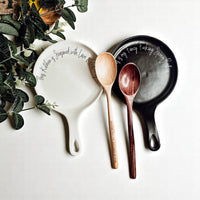Sarcastic Kitchen Decor | Spoon Rest + Wooden Spoon Gift Set: Mom's Kitchen-BLACK / Dark Wood