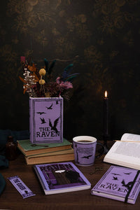 Large Book Vase, The Raven - Purple
