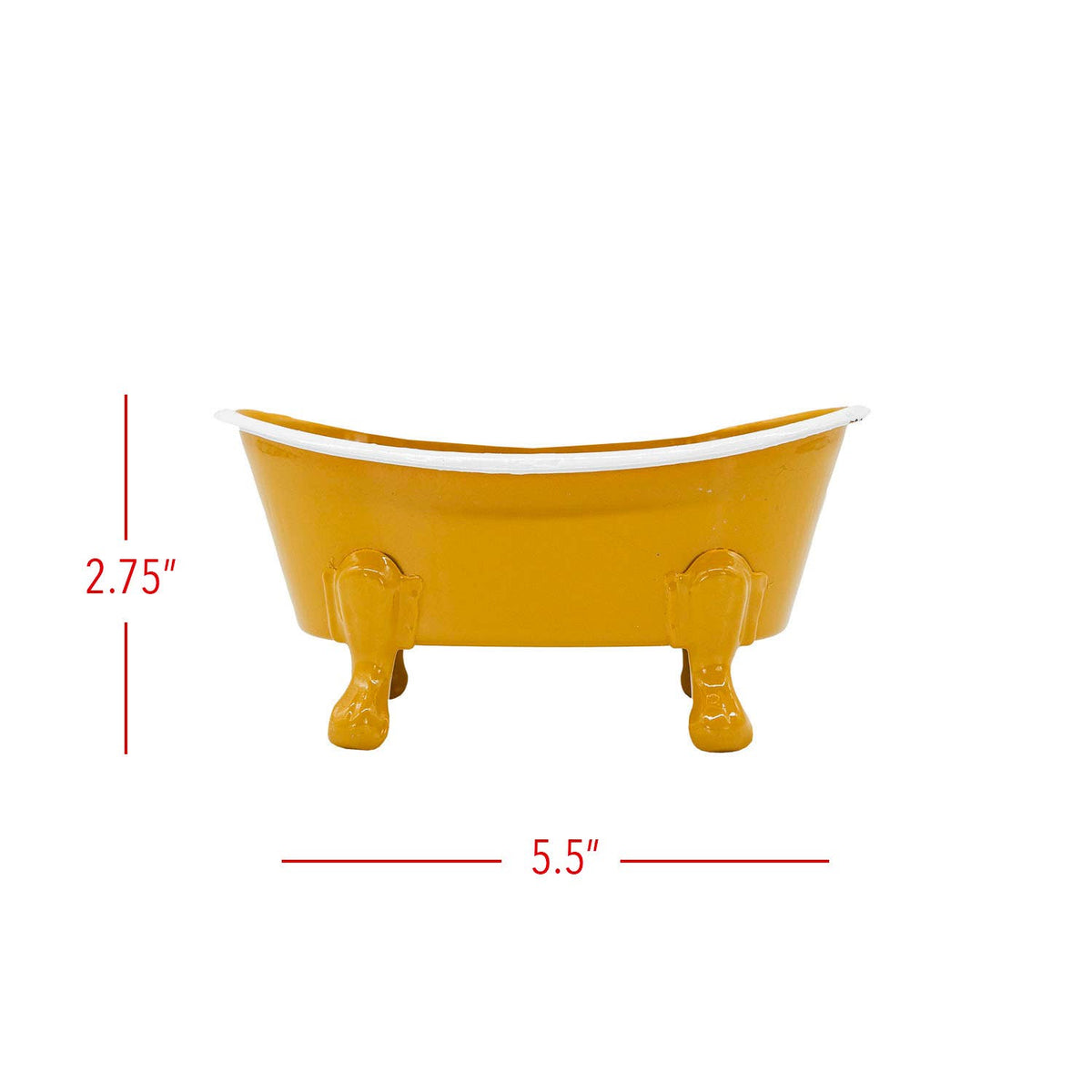 Mustard Enamel Bathtub Metal Soap Dish