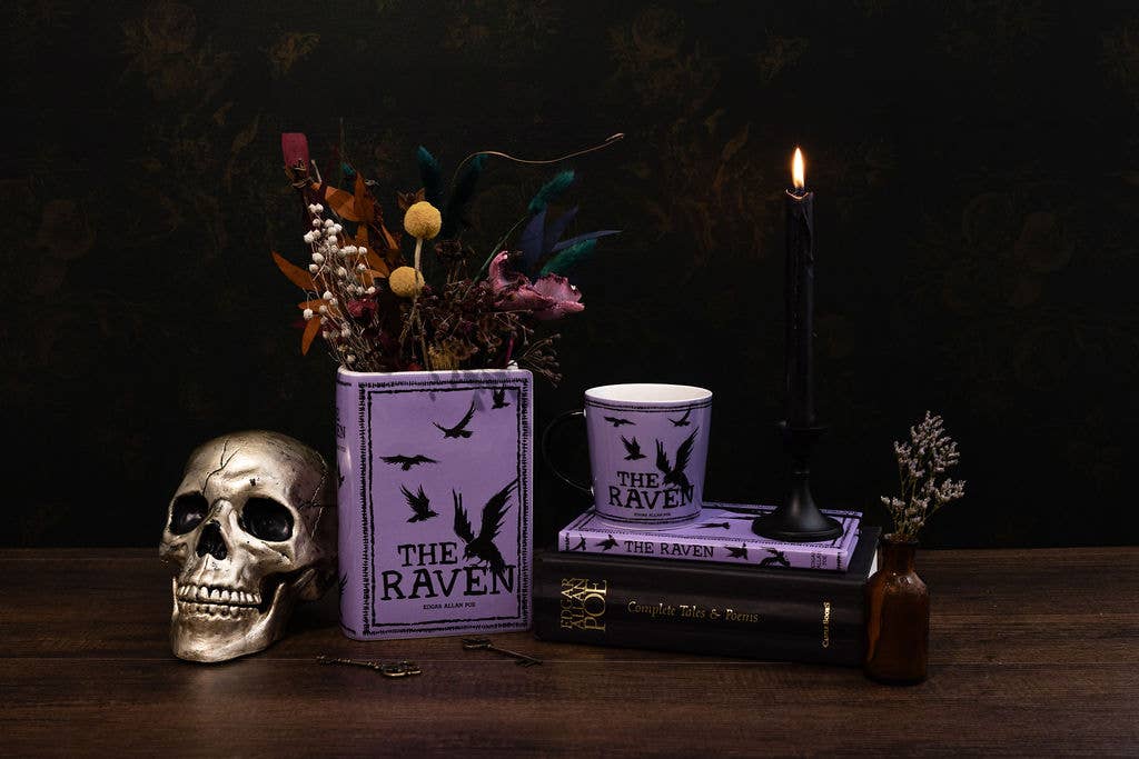Large Book Vase, The Raven - Purple