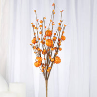 17" Fall Faux Pumpkin and Mixed Berry Stem - Select Color: Off-White