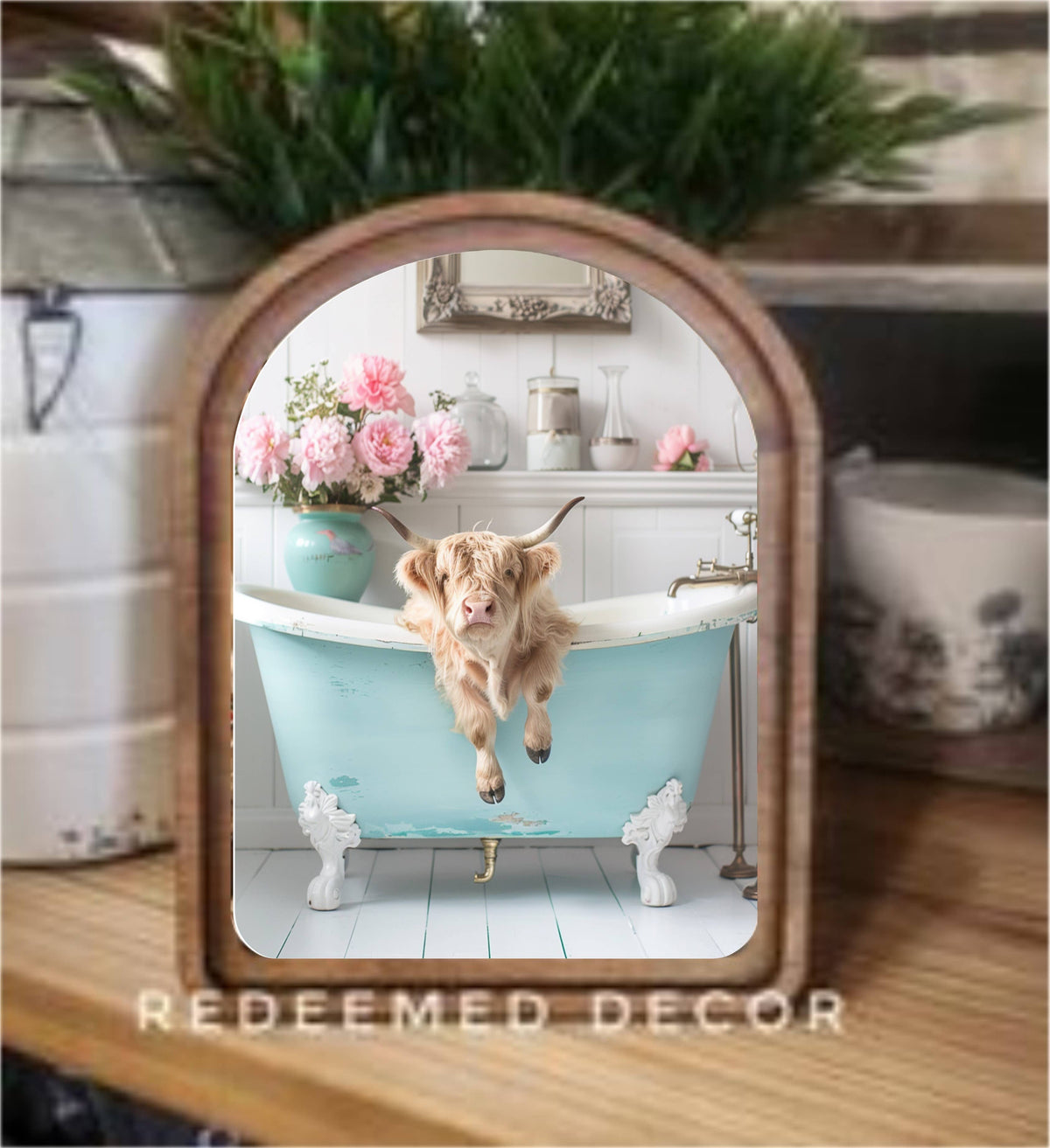 Highland In Tub Framed Art