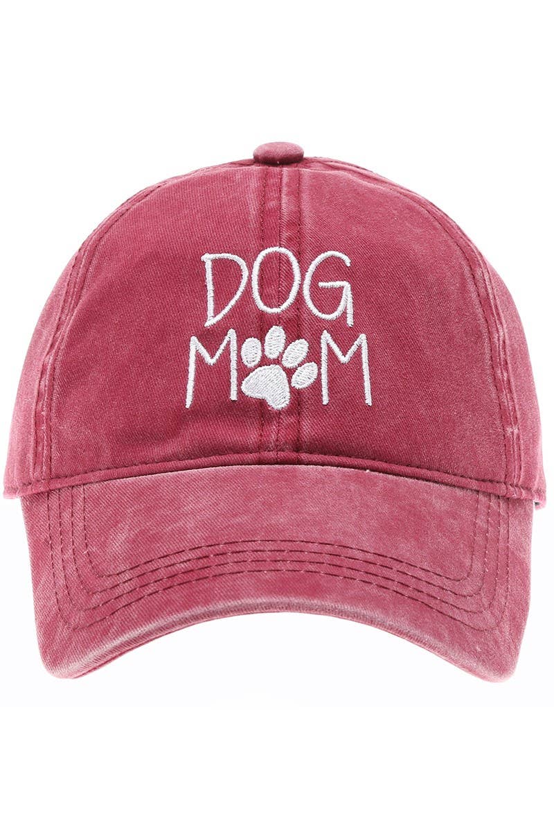 Dog Mom Burgendy Hat