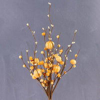 17" Fall Faux Pumpkin and Mixed Berry Stem - Select Color: Off-White
