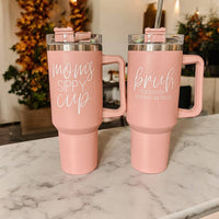 Fall Mug With Lid, Autumn Leaves + Pumpkins Please 40oz Mug: Sweater Weather-Off White