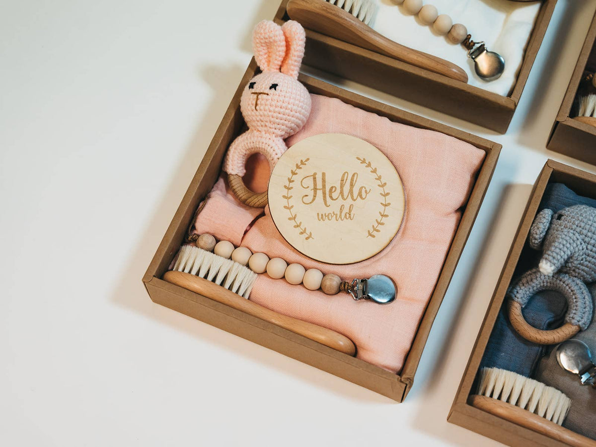 Welcome Baby Gift Box - Charming 6-Piece Set for Newborns: White