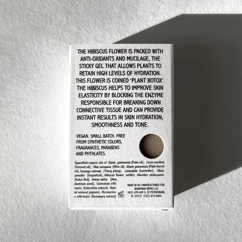 'Tox' Hibiscus Contouring Facial Cleansing Vegan Soap Bar