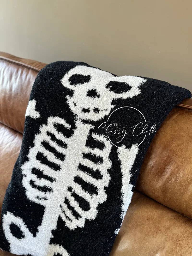 Black Skeleton Luxe Blanket